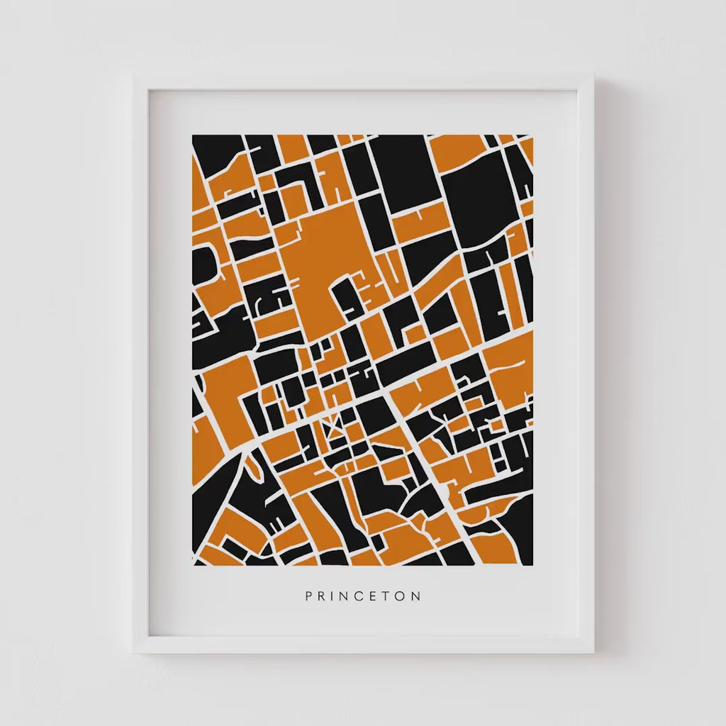 Princeton NJ Map Print - College Wall Art – University Dorm Decor