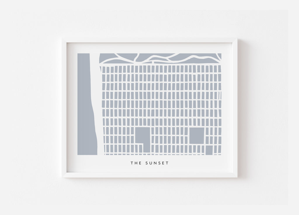 The Sunset San Francisco Minimalist Art Map