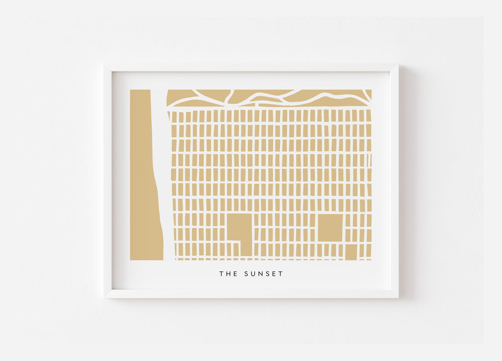The Sunset San Francisco Minimalist Art Map