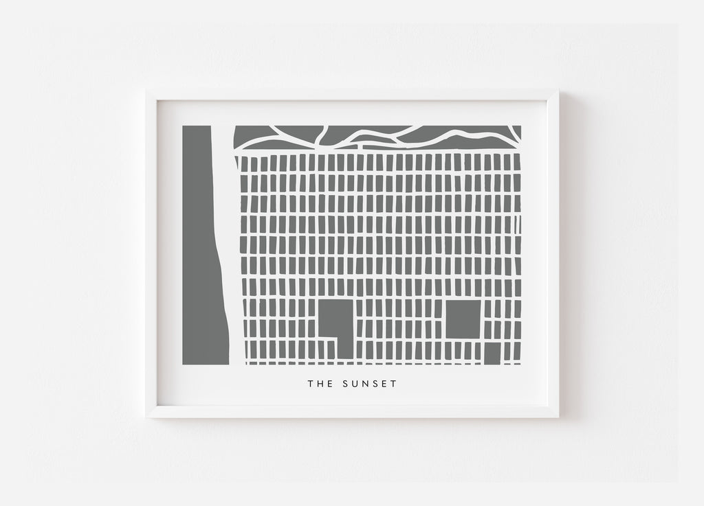 The Sunset San Francisco Minimalist Art Map