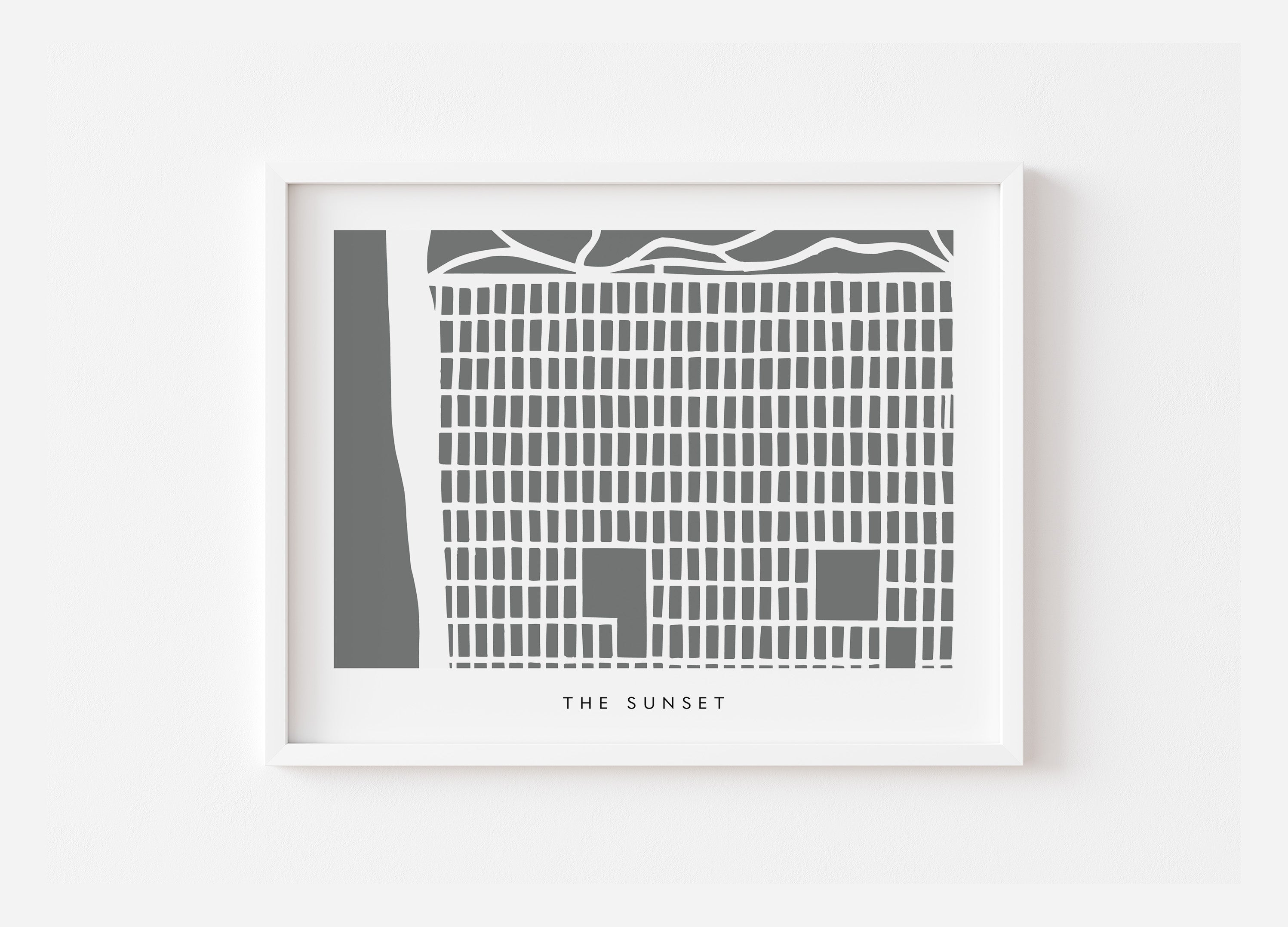 The Sunset San Francisco Minimalist Art Map