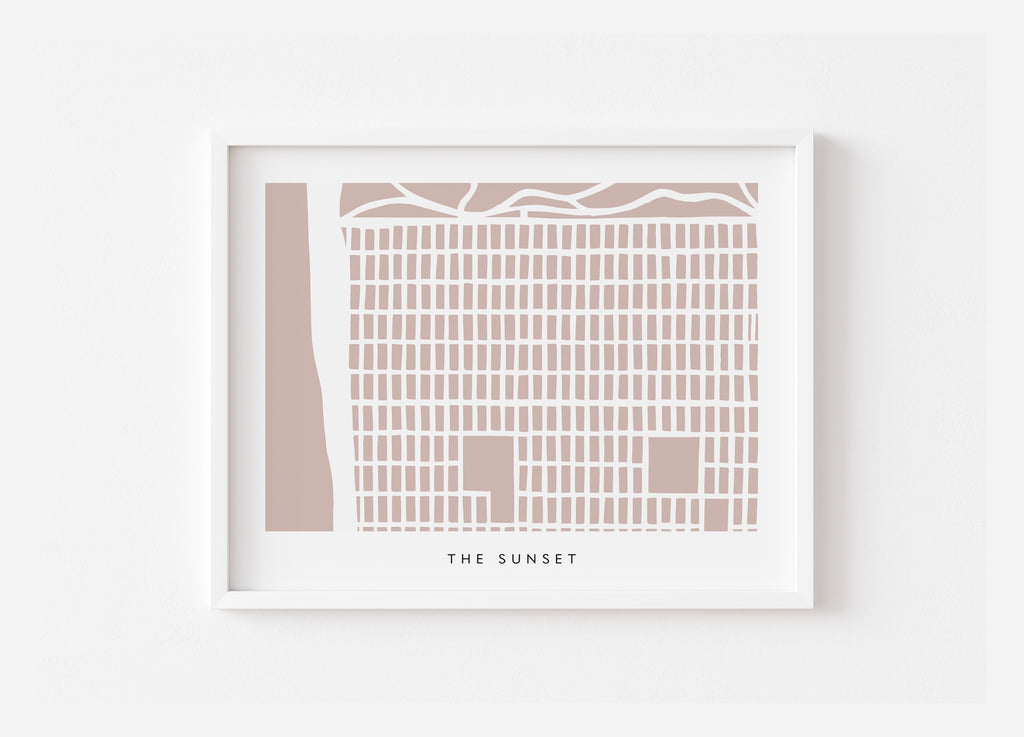 The Sunset San Francisco Minimalist Art Map