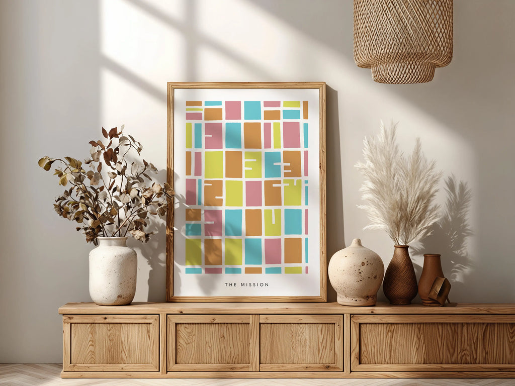 The Mission Map Print – San Francisco Wall Art