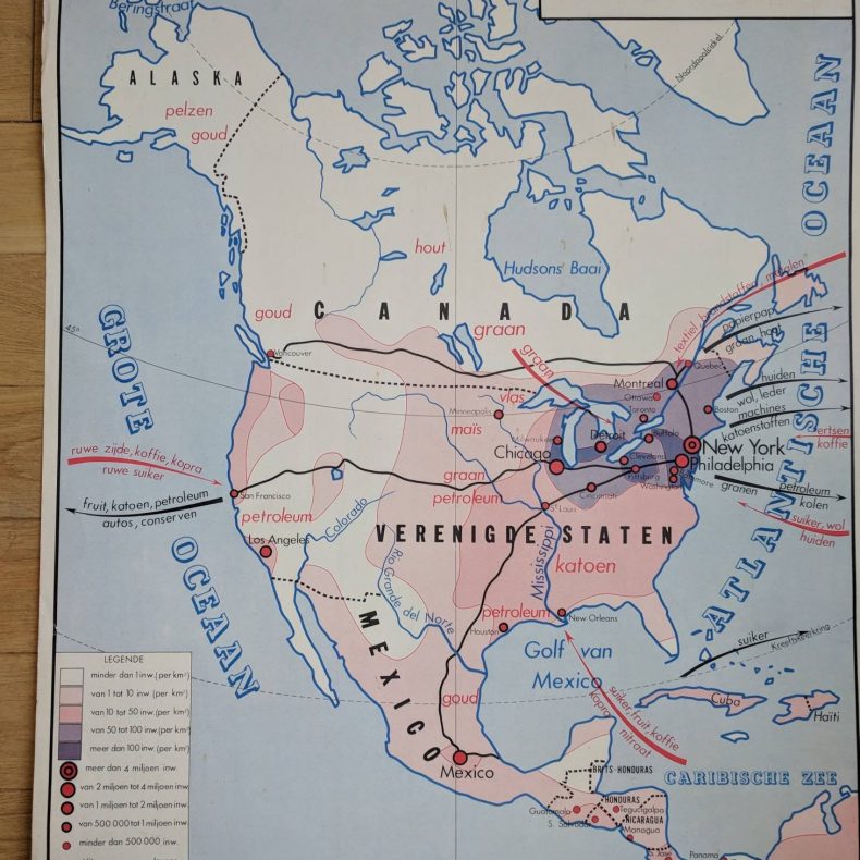 dutch vintage map of us