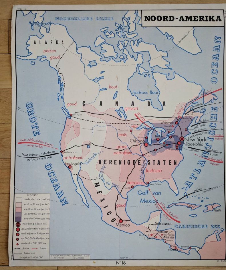 dutch vintage map of us