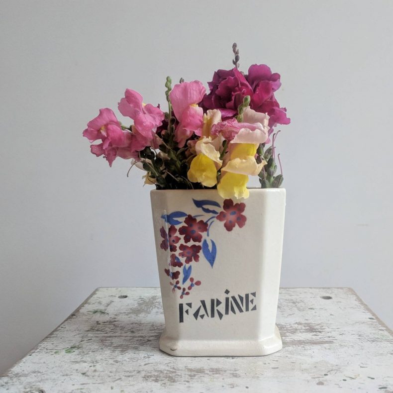 french vintage farine container