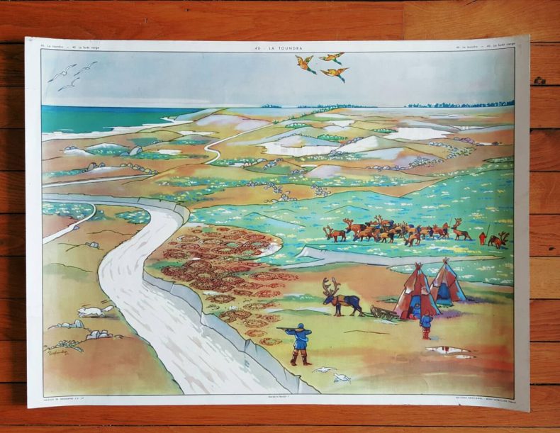 french vintage poster of tundra