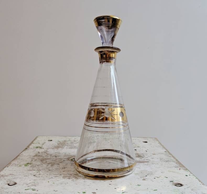gold and glass vintage decanter