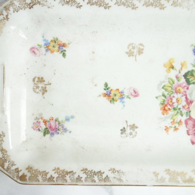 pink and gold serving platter