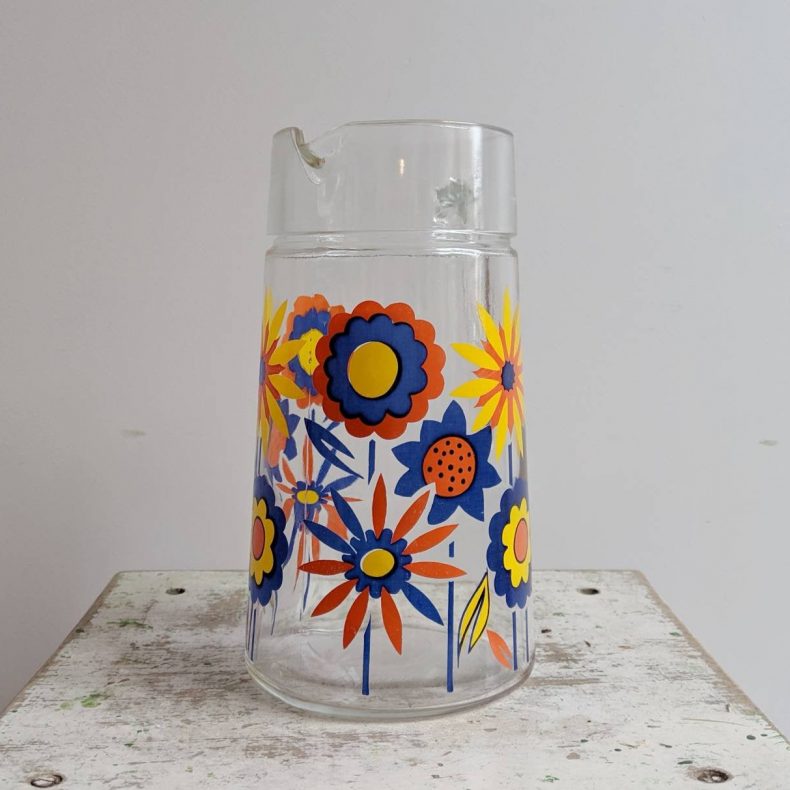 vintage colorful glass pitcher