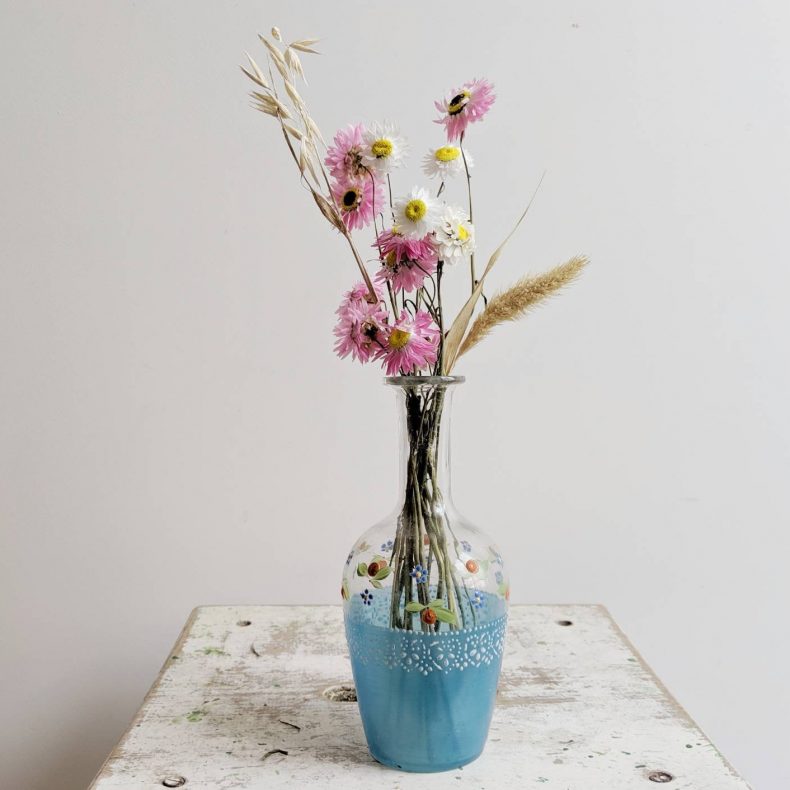 vintage french glass floral vase