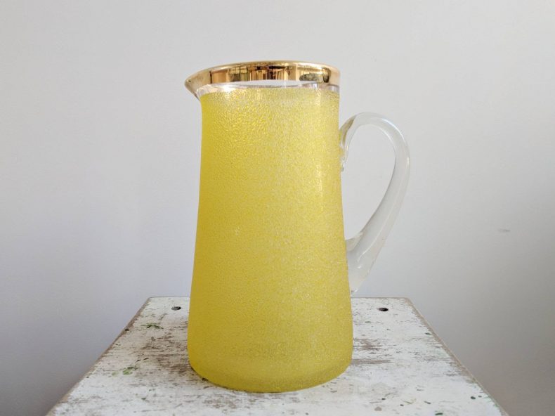 vintage french yellow sugar glass pitcher