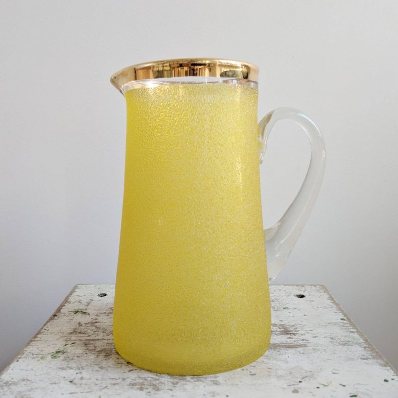 vintage french yellow sugar glass pitcher